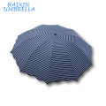 Navy Pongee Fabric Full Color Printed Pattern 3 Folded Rippled Edge Fashion Sun Umbrella Manufacture China